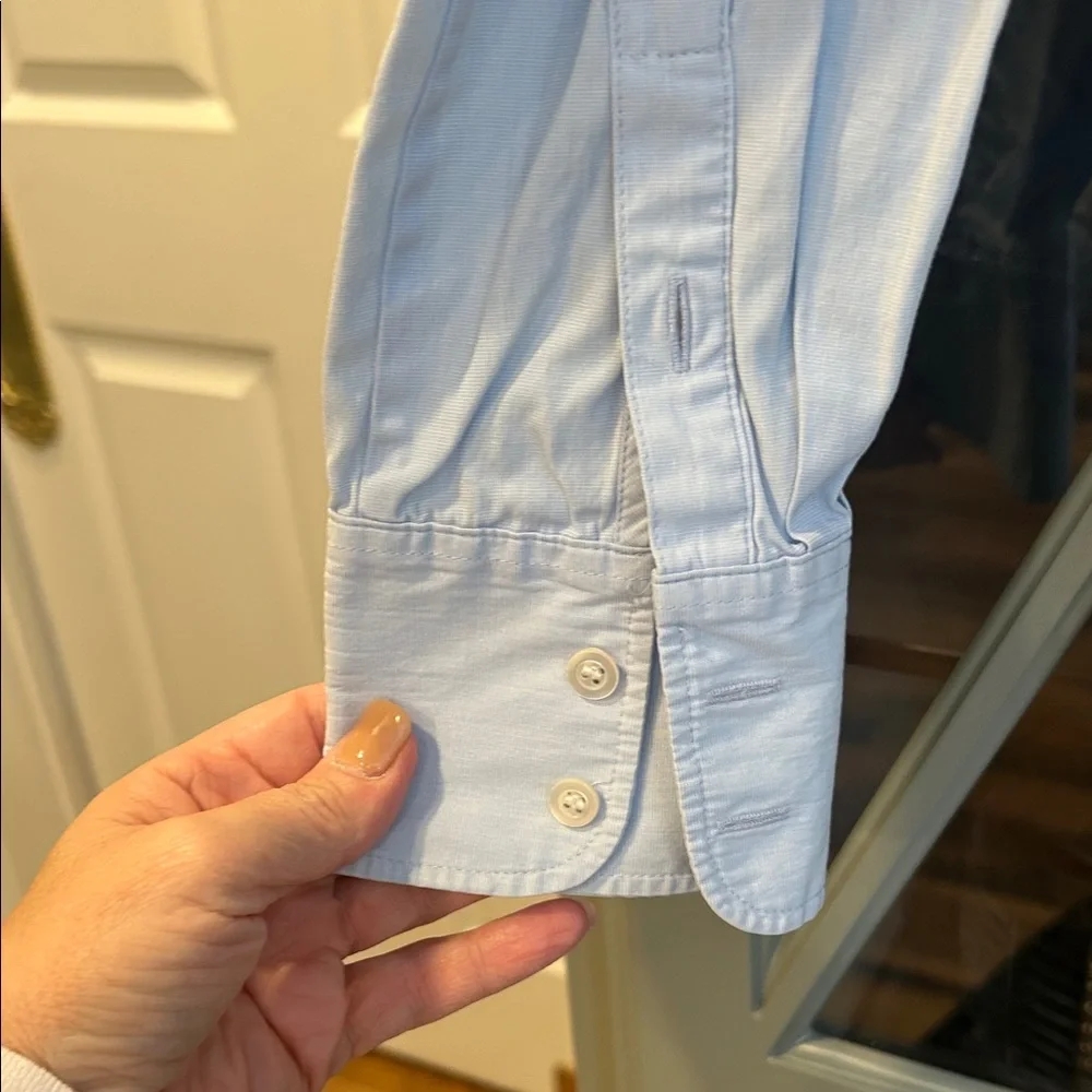 Vintage J. Crew Light Blue Stretch Perfect Fit Cotton Blouse XS